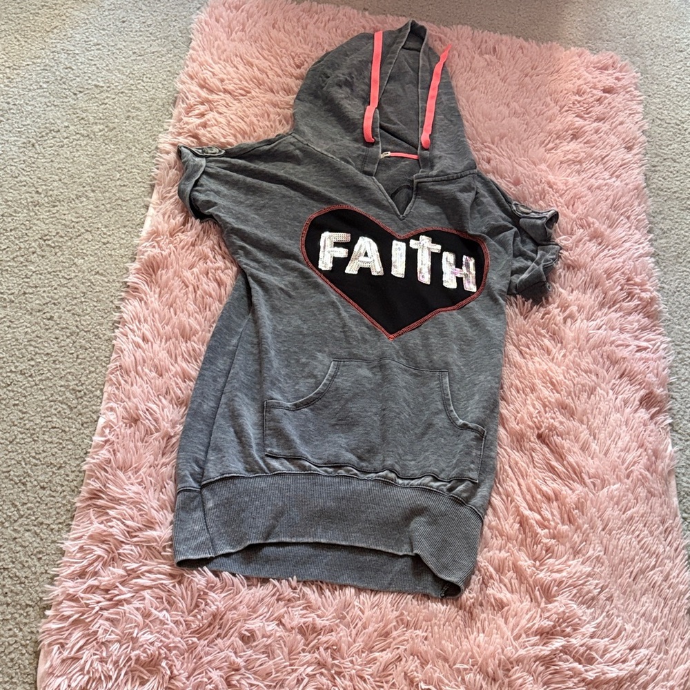 Chance or Fate Gray and Pink 'Faith' Hoodie